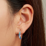 925 Sterling Silver Enamel Finish Pavé CZ Earrings for Women