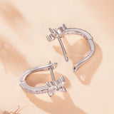 925 Sterling Silver White Gold Plated CZ Earrings for Women