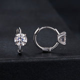 925 Sterling Silver & White Gold Plated 0.5 Carat Moissanite Earrings for Women