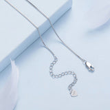 925 Sterling Silver Necklace with Pavé Setting CZ - Length 400+50mm - Women