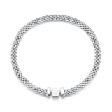 925 Sterling Silver Plated Platinum 17.0 Size Bracelet for Women