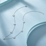 925 Sterling Silver Moissanite 0.25 Carat Necklace with Pavé Setting for Women