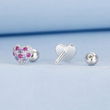 925 Sterling Silver Earrings with Pavé Setting CZ in White Gold for Women