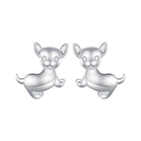 925 Sterling Silver Earrings Plated Platinum 10*12mm for Women