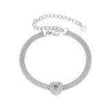 925 Sterling Silver & 1 Carat Moissanite & CZ White Gold Plated Bracelet for Women