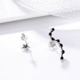 925 Sterling Silver Earrings with Pavé Setting CZ - 2.3cm Height