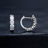 S925 Sterling Silver Moissanite Earrings, 1.3cm, Platinum Plated, for Women