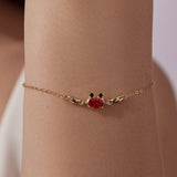 925 Sterling Silver Gold Plated CZ Bracelet 15+6cm for Women