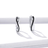 925 Sterling Silver Earrings 1.3*0.4cm with Pavé Setting CZ for Women