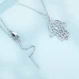 S925 Sterling Silver Plated Platinum Adjustable Necklace for Women