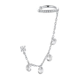 925 Sterling Silver Earrings with Pave Setting CZ - White Gold Plated for Women