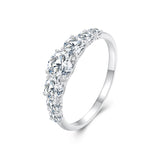 925 Sterling Silver Moissanite Engagement Ring with 5mm, 4mm, 3mm, 2.5mm Stones for Women