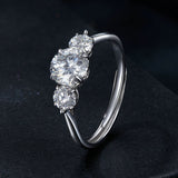 925 Sterling Silver Moissanite 6.5mm 1ct Ring, Size E for Women