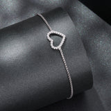 925 Sterling Silver Plated White Gold Moissanite Bracelet for Women