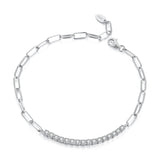 925 Sterling Silver + Moissanite White Gold 21cm Bracelet for Women