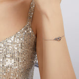 925 Sterling Silver White Gold Plated Chain Bracelet for Women