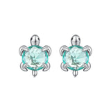 925 Sterling Silver Earrings with Transparent Glass and Oxidized Finish for Women