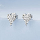 925 Sterling Silver White Gold Plated Pavé CZ Earrings