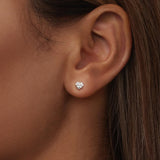 925 Sterling Silver Moissanite 0.03 Carat Earrings for Women