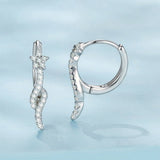 925 Sterling Silver Plated White Gold Earrings with CZ for Women
