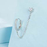 S925 Sterling Silver 3mm Pavé Setting CZ Earrings for Women