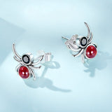 925 Sterling Silver Earrings with Pavé Setting CZ and Transparent Glass