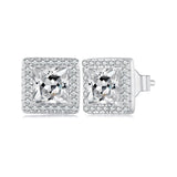925 Sterling Silver Earrings with Pavé Setting CZ and Platinum Plating.