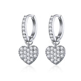 925 Sterling Silver CZ Pavé Setting Earrings for Women