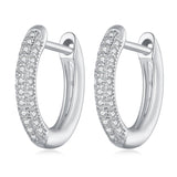 925 Sterling Silver Pavé Setting CZ Earrings for Women