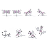 925 Sterling Silver Enamel Process Earrings with Pavé Setting CZ for Women