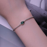 925 Sterling Silver Bracelet with CZ Pendants 150mm + 60mm Adjustable Size