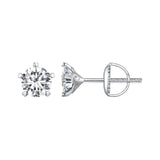 925 Sterling Silver Moissanite 0.50 Carat Earrings 6.0mm for Women
