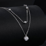 925 Sterling Silver Plated Platinum 5.0mm Moissanite Necklace for Women