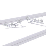 925 Sterling Silver Earrings with Plated Platinum and Pavé Setting CZ