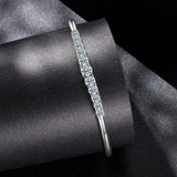 925 Sterling Silver & Moissanite White Gold Plated Bracelet with 0.5cm Moissanite for Women