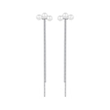925 Sterling Silver White Gold Plated Shell Pearl Earrings