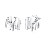 925 Silver Needle White Gold Plated Brass 1.0 x 1.1 cm Earrings for Women