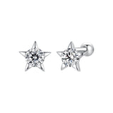 925 Sterling Silver Earrings with Pavé Setting CZ in White Gold