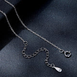 925 Sterling Silver Moissanite Pendant Necklace for Women, 39+5cm, Platinum Plated