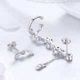 925 Sterling Silver Earrings with Platinum Plating and CZ for Women