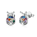 925 Sterling Silver Earrings with Oxidized Finish and Pavé Setting CZ