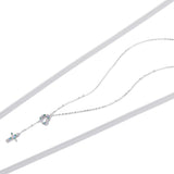 925 Sterling Silver Plated Necklace with Adjustable Length 42.5cm and CZ for Women