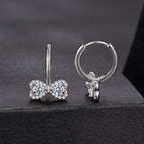 925 Sterling Silver Moissanite 0.20 Carat Earrings Plated White Gold for Women