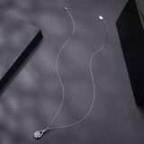 925 Sterling Silver 1 Carat Moissanite Necklace with White Gold Plating - 40+5cm Length for Women