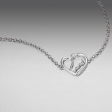 925 Sterling Silver Plated White Gold Bracelet 21cm for Women