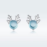 925 Sterling Silver Transparent Glass Earrings