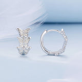 S925 Sterling Silver Earrings with Plated Platinum for Women