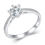 925 Sterling Silver Moissanite & CZ Ring Size 6 for Women
