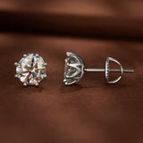 S925 Silver 0.5 Carat Moissanite Earrings 6.0mm for Women