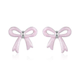 925 Sterling Silver Earrings with Enamel Process and White Gold Plating